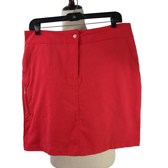Antigua Activewear Red Skorts Shorts Golf Tennis Pickleball Pockets Size 10 - Picture 1 of 4